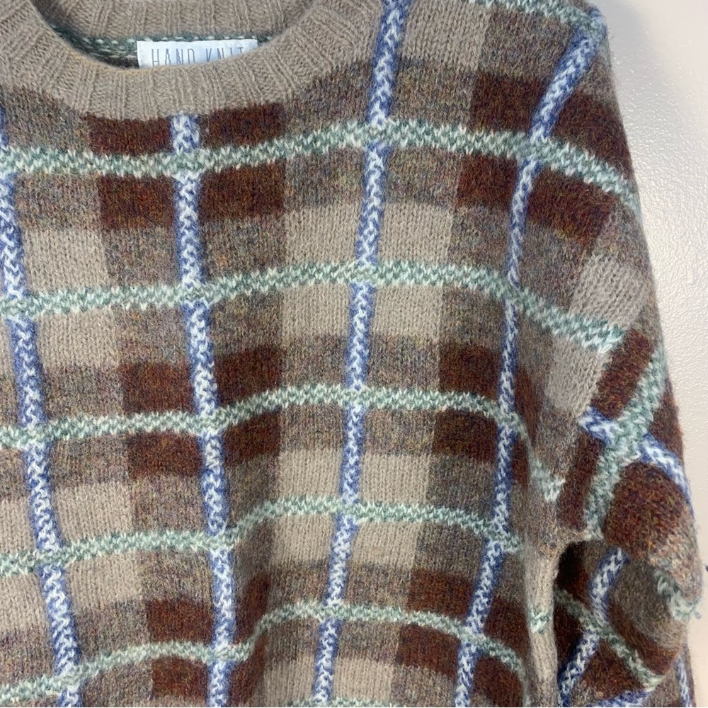 Vintage Handknit The Limited Wool Check Pullover Sweater - Picture 6 of 10